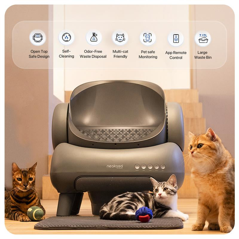 SxD M1 Smart Self-Cleaning Cat Litter Box with App Control and Odor-Free Waste Disposal, Suitable for Cats up to 33 lbs, Includes Trash Bags