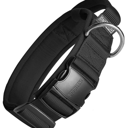 Onetigris Military-Grade Tactical Dog Collar with Handle - Adjustable Heavy Duty for Training & Outdoor Adventures - Perfect for Large Dogs & K9 Gear