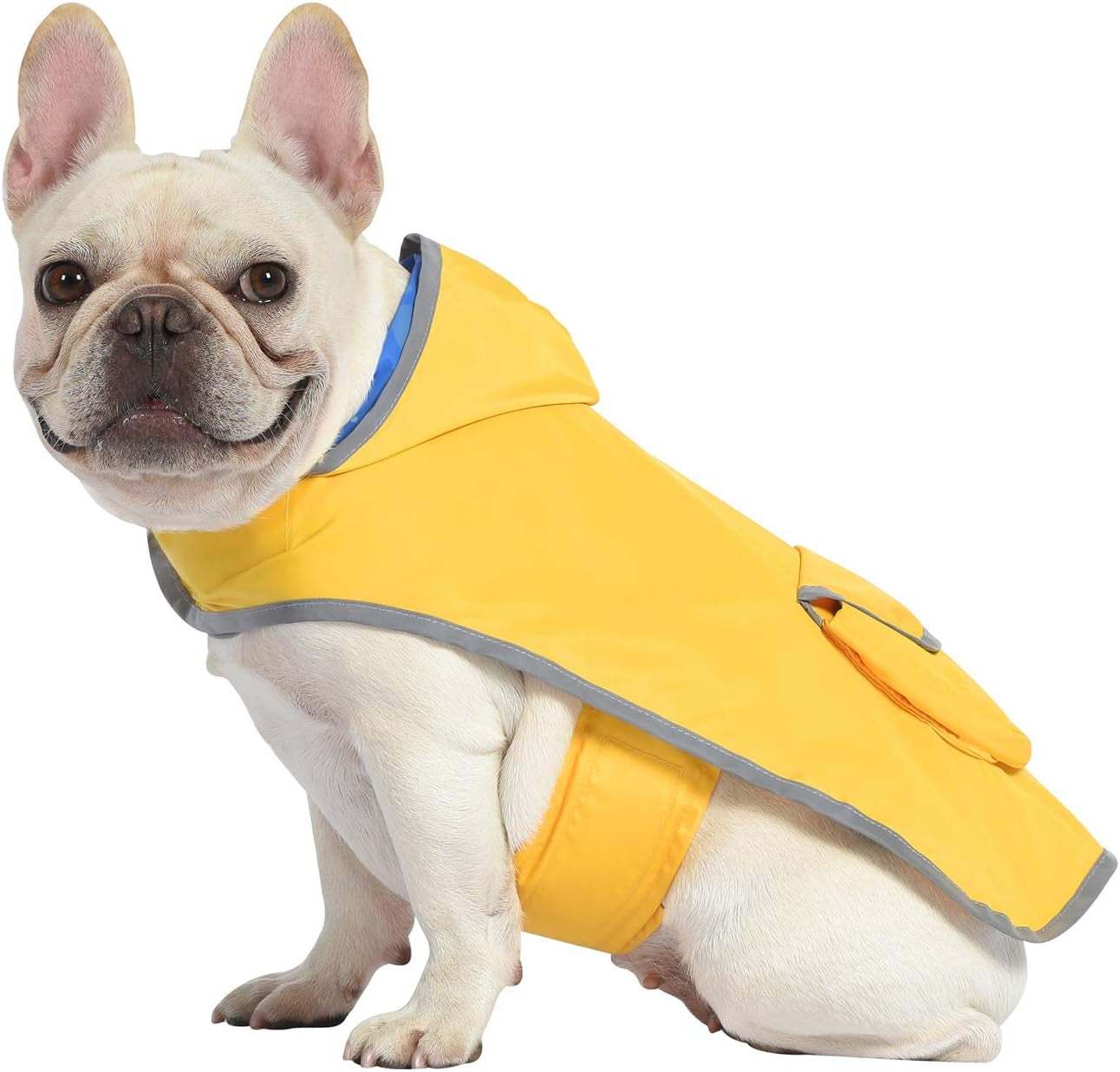 Reversible Dog Raincoat Hooded Slicker Poncho Rain Coat Jacket for Small Medium Large Dogs Ducks Yellow - M