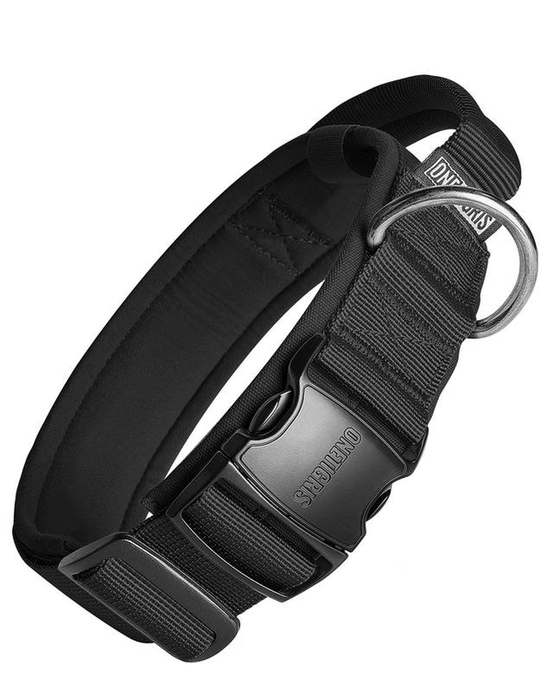 Onetigris Military-Grade Tactical Dog Collar with Handle - Adjustable Heavy Duty for Training & Outdoor Adventures - Perfect for Large Dogs & K9 Gear