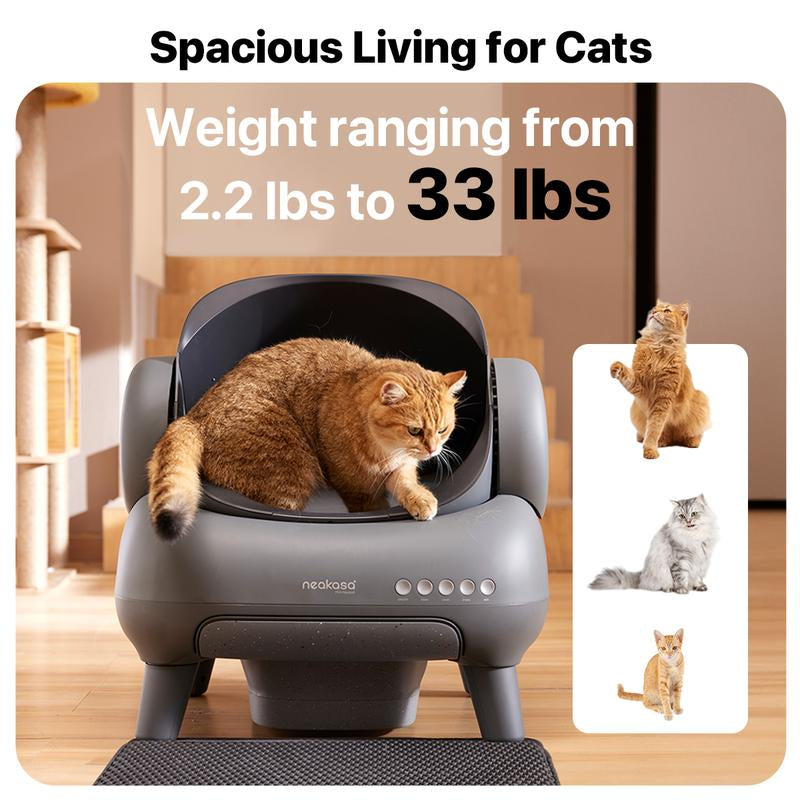 SxD M1 Smart Self-Cleaning Cat Litter Box with App Control and Odor-Free Waste Disposal, Suitable for Cats up to 33 lbs, Includes Trash Bags