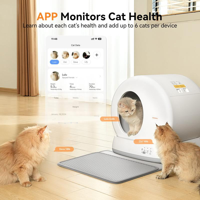 Meowant SC01 Self-Cleaning Cat Litter Box, Odor Removal/App Control Smart Cat Litter Box with Mat & Liner #Cozyvibes #Petlife