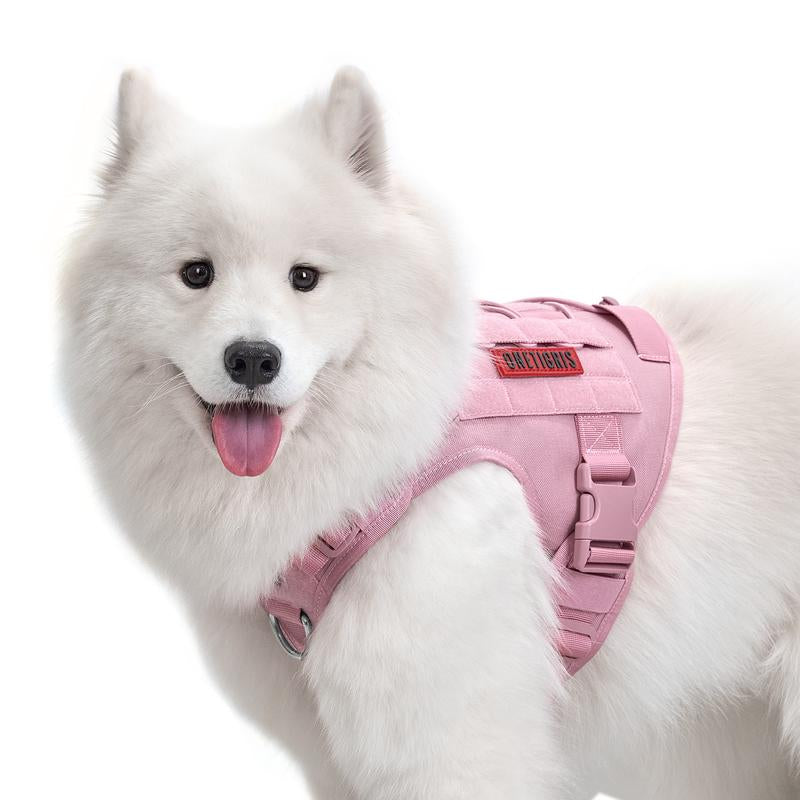 Mountbatten Pink Onetigris Fire Watcher Tactical Dog Harness – Durable MOLLE Safety Vest with Handle & No-Pull D-Rings for Medium & Large Dogs