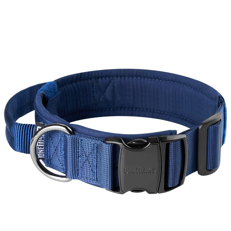 Onetigris Military-Grade Tactical Dog Collar with Handle - Adjustable Heavy Duty for Training & Outdoor Adventures - Perfect for Large Dogs & K9 Gear