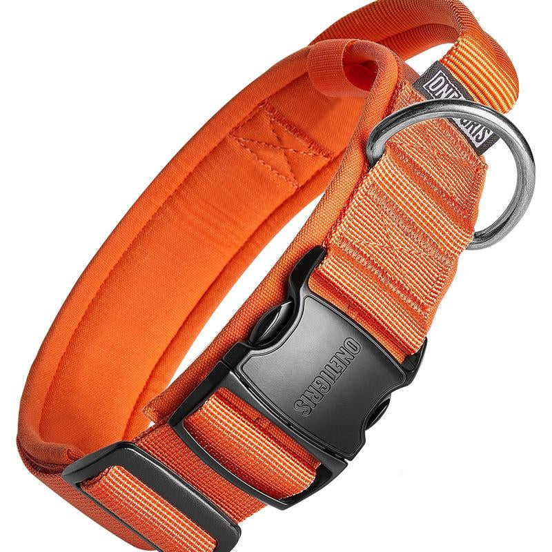 Onetigris Military-Grade Tactical Dog Collar with Handle - Adjustable Heavy Duty for Training & Outdoor Adventures - Perfect for Large Dogs & K9 Gear
