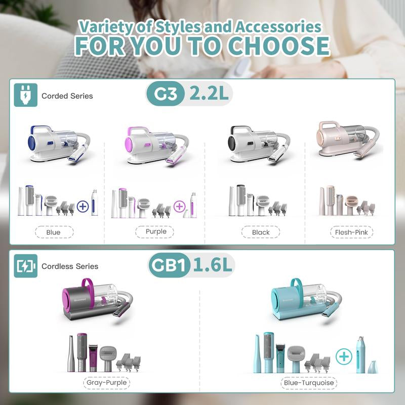 Geoorood Find Your Jun - Pet Grooming Vacuum All-In-One Kit with 10Kpa Suction, 2.2L Dust Tank, Adjustable Combs, Lightweight Design, Perfect for Gifts & Home Use #Cozyvibes #Petlife