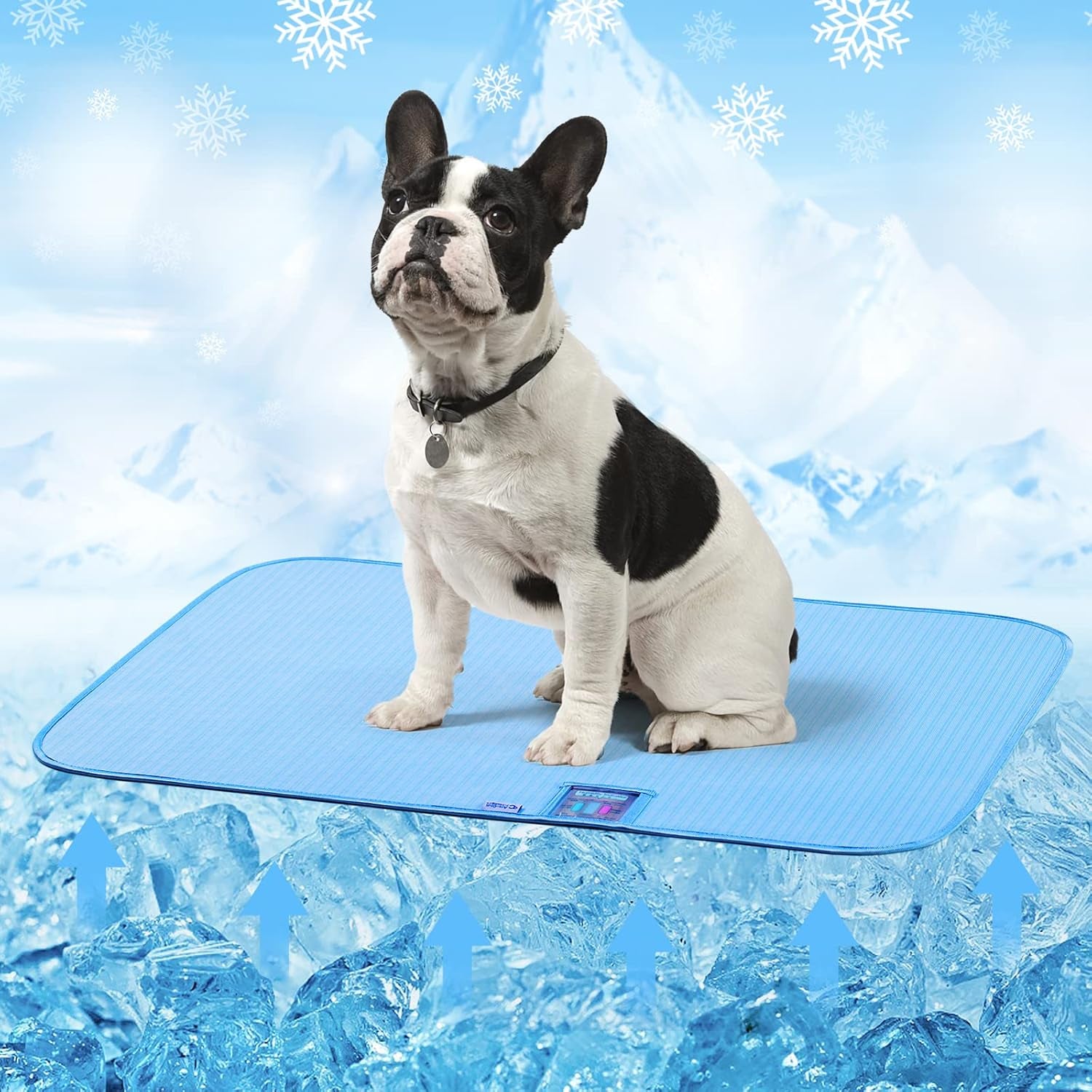 Portable Dog Cooling Mat & Summer Sleeping Pad Easy Clean Dog Bed - Waterproof, Machine Washable, Non Slip, Chew Proof, Reusable Pet Pee Pad for Dog, Cat and Rabbit. (20"X 30") M, Blue